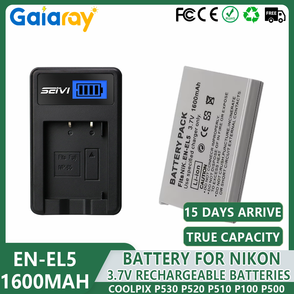 Nikon Camera D3500 - 1-4pcs EN-EL5 ENEL5 Battery +LCD Charger