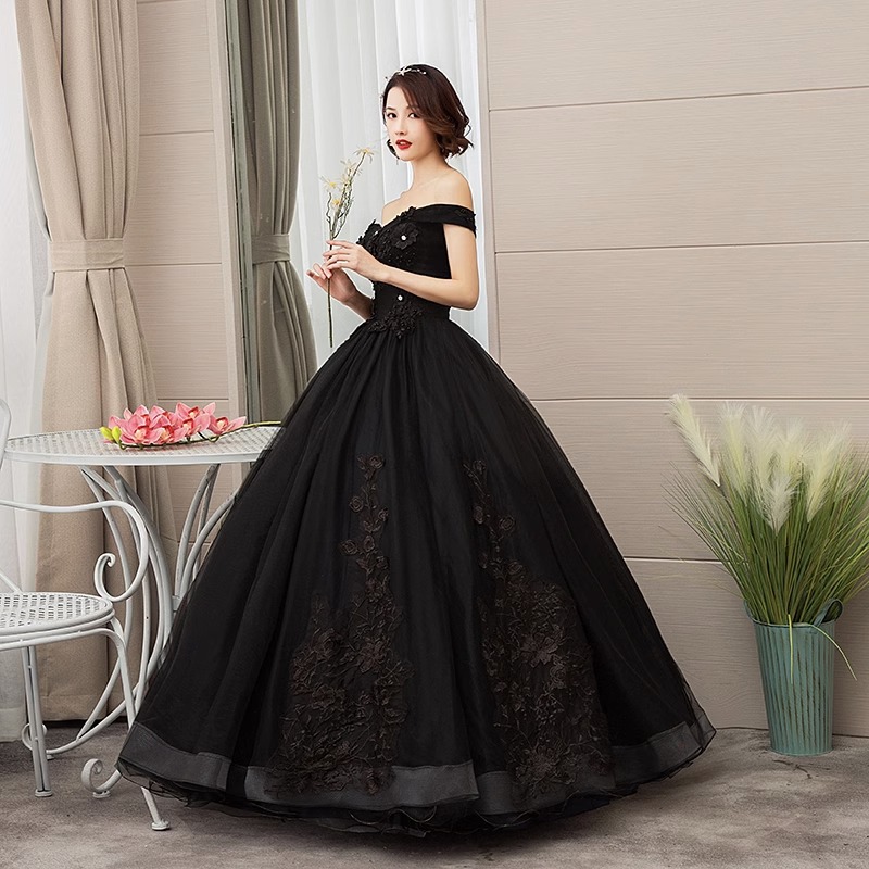 New bridal dress black off-sho - Photography Solo recension och pris