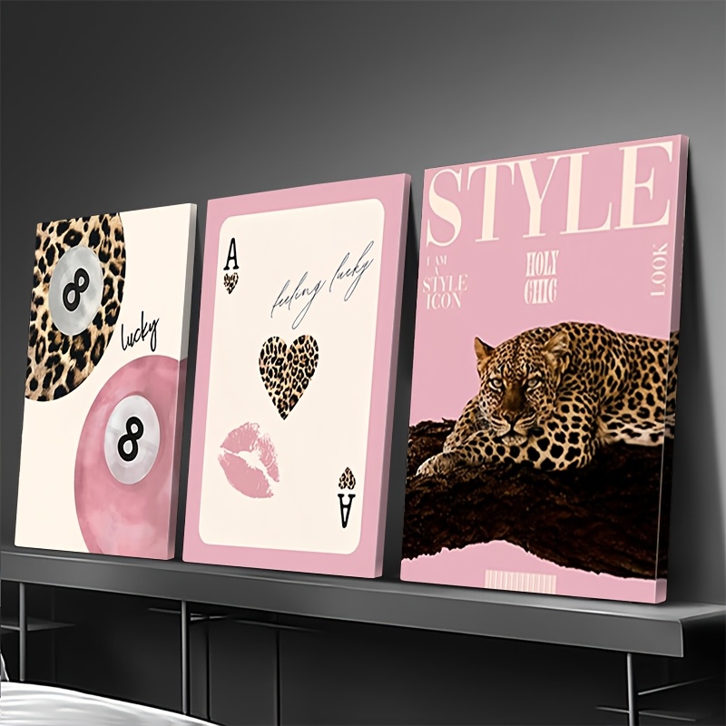 3pcs Leopard Cheetah Canvas Wa - Photography Design recension och pris