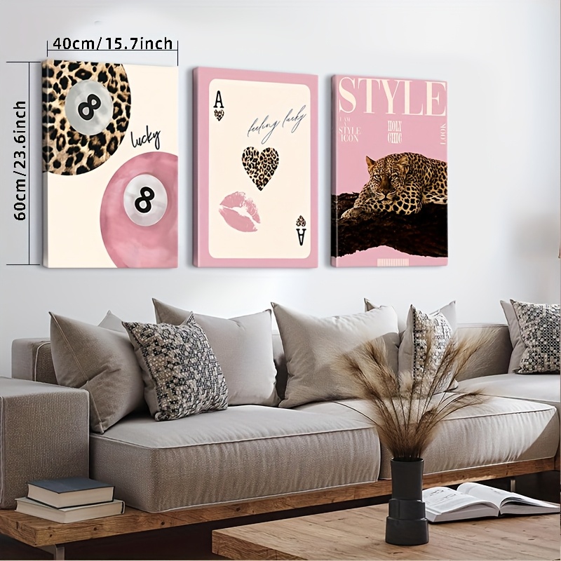 3pcs Leopard Cheetah Canvas Wa - Photography Design recension och pris