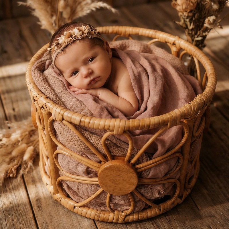 Retro Rattan Newborn Photograp - Photography Vintage Style recension och pris