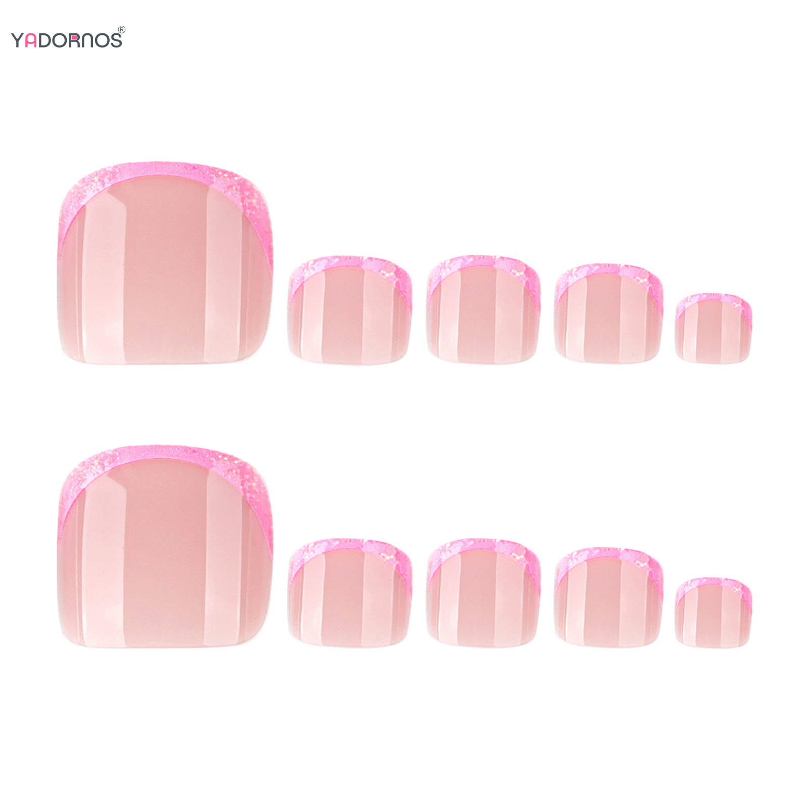 Pink French Tips Fake Toenails - Photography Tips recension och pris