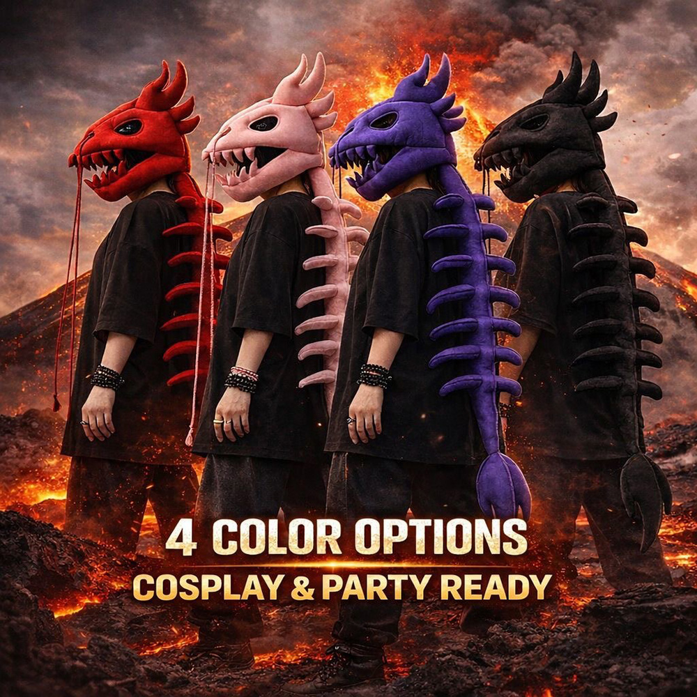 Dragon Skull Spine Plush Hood  - Photography Design recension och pris