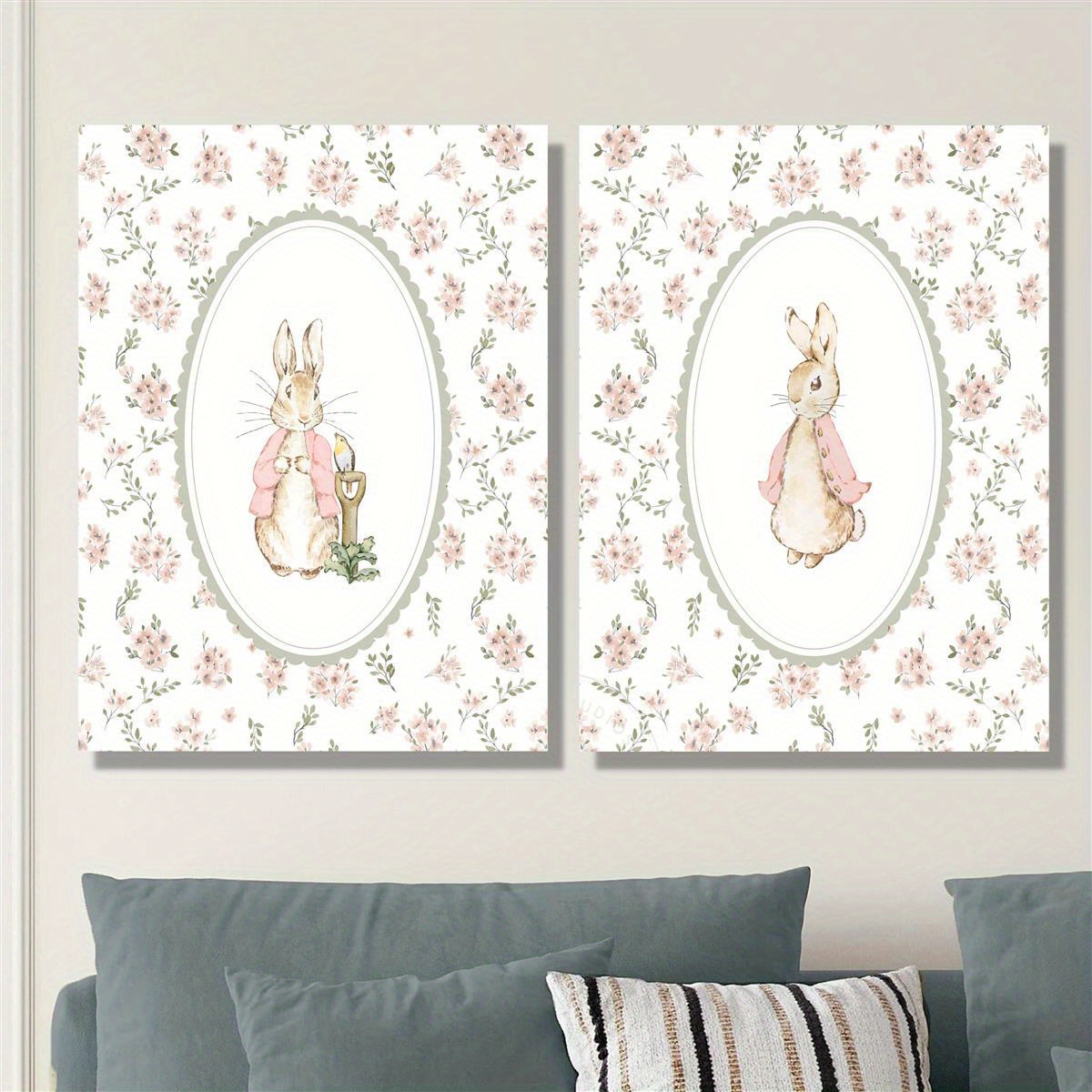2pcs Retro Easter Rabbit Canva - Photography Design recension och pris