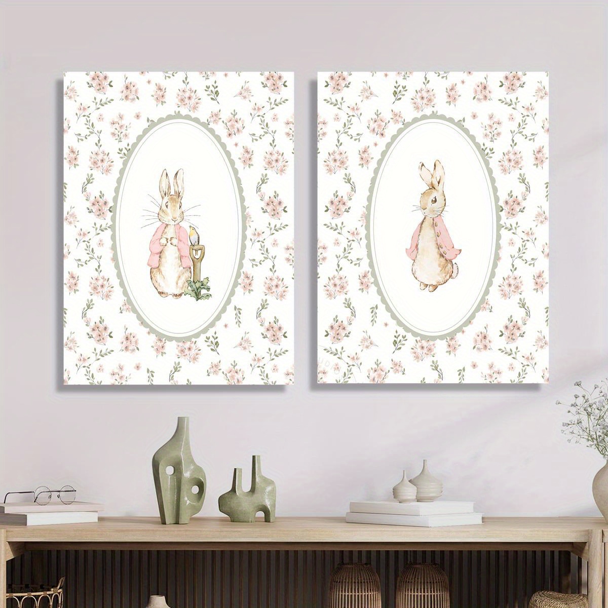 2pcs Retro Easter Rabbit Canva - Photography Design recension och pris