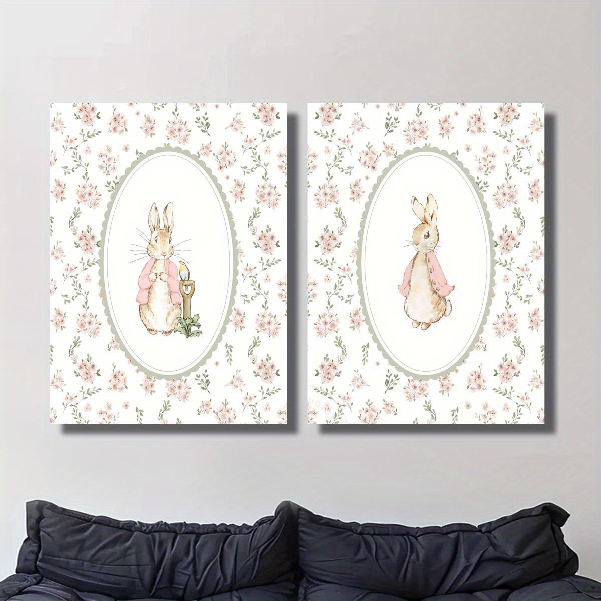 2pcs Retro Easter Rabbit Canva - Photography Design recension och pris