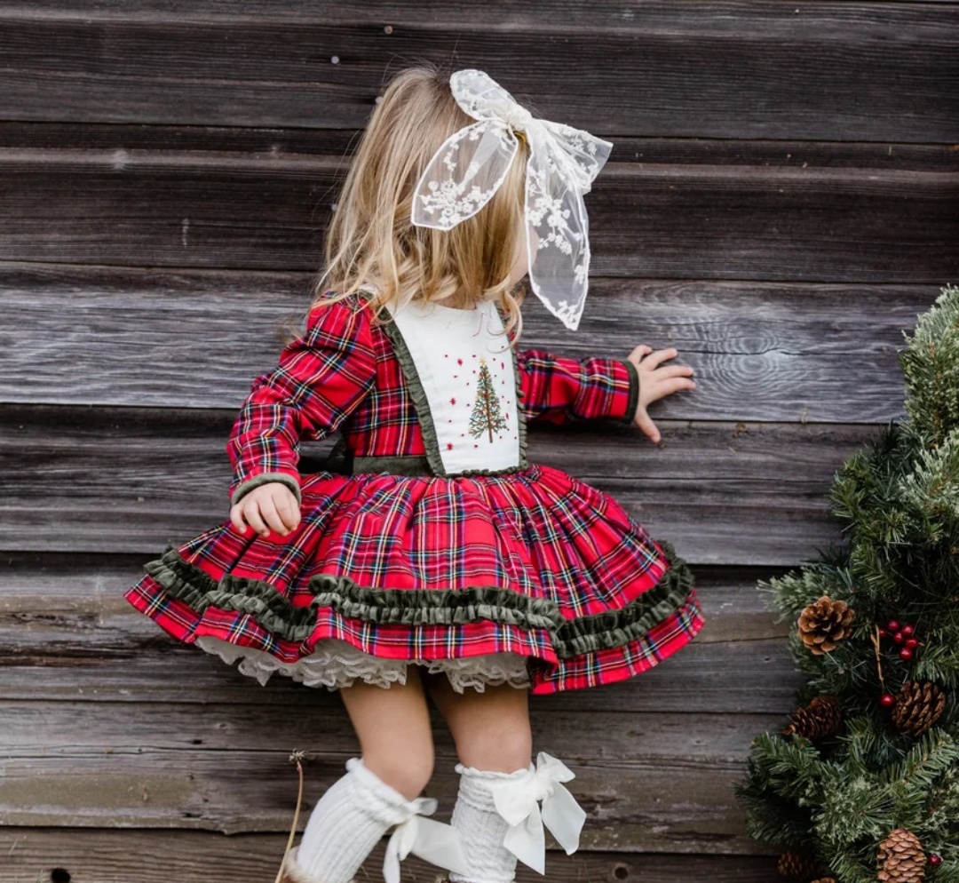 Autumn Baby Girl Red Plaid Chr - Photography Vintage Style recension och pris