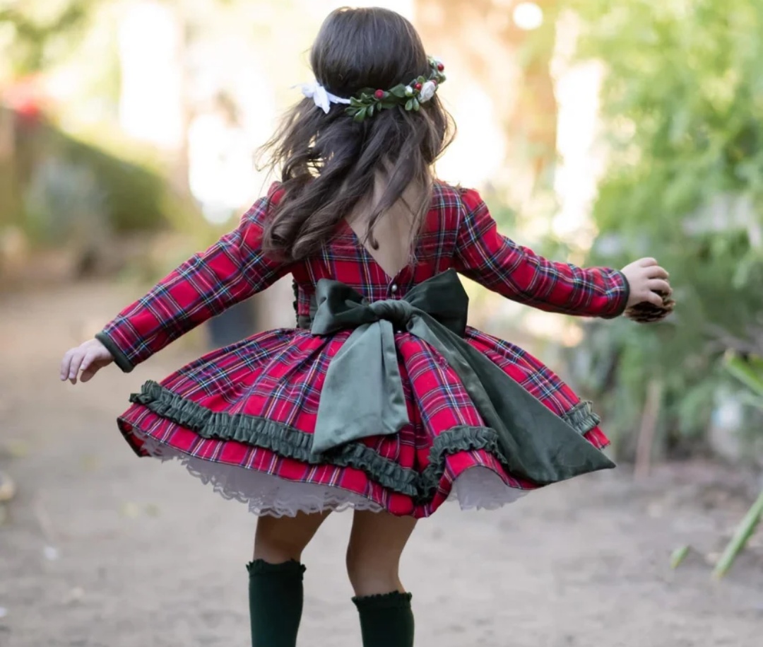 Autumn Baby Girl Red Plaid Chr - Photography Vintage Style recension och pris